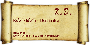 Kádár Delinke névjegykártya